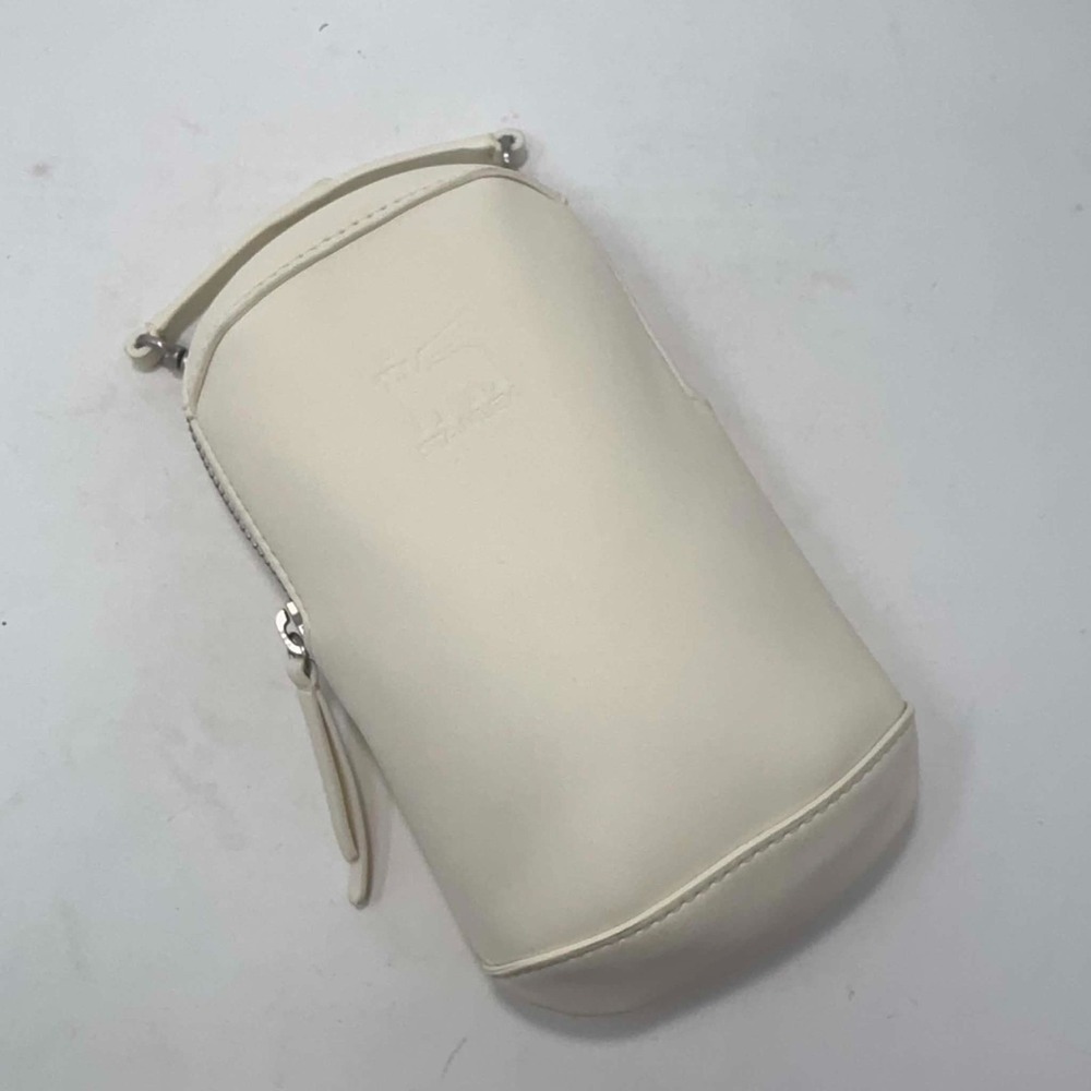 Stanley Ivory Faux Leather Zip Pouch Phone Case Travel Organizer 7" x 4.5" Beach